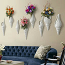 Ceramic Shell Conch Flower Vase Wall Hanging Decorative Flowerpot Decor