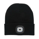 Winter Knitted Beanie with Flashing LED Light Camping Fishing Hat Cap Black