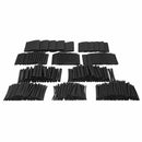 415 Pcs Black Waterproof Heat Shrink Tubing Set In 10 Assortment, Polyolefi