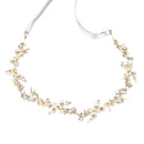 Wedding Bride Metal Leaf With Shell Flower Long Headband Hair Band Bridal H