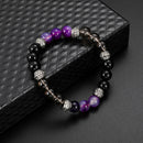amethyst lava stone alloy excellent jewelry matte agate energy stone bracelet ME