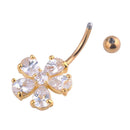 Beauty Navel Belly Button Rings Bar Crystal Flower Dangle Body Piercing Jewelry/