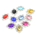 10pcs Oval Shape Acrylic Crystal Flatback Buttons for Jewelry Making 30mm