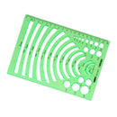 6 Pack Clear Green Plastic Measuring Template Ruler for Home Office and School