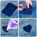 20Pcs/Set 5 Color DIY Iron on Denim Fabric Patches Kit For Clothing Repair L0F9