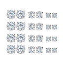 12Pairs Women Crystal Zircon Stainless Steel Earrings Gift Ear Jewelry Sets W9U5