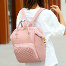 Pure Color Mommy Travel Backpacks Nylon Large Maternity Nappy Bags (Pink)