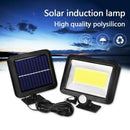 100LED Solar Power PIR Motion Sensor Outdoor Garden Lamp Security COB Wall Light