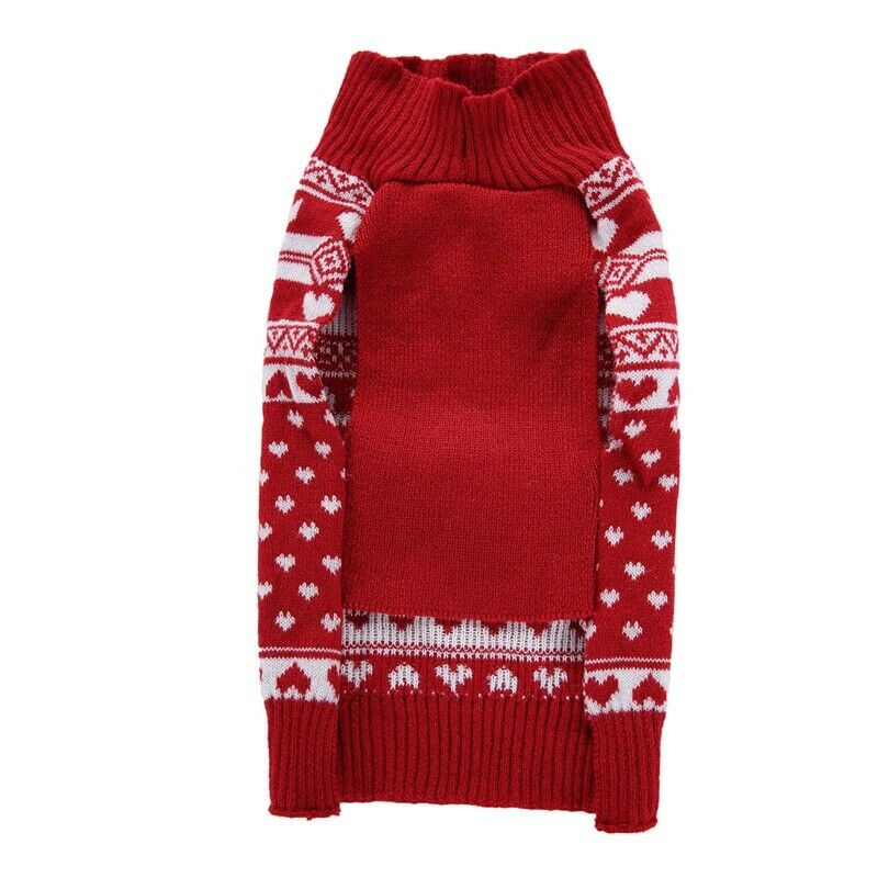 Pet Red Snowflake Turtleneck Sweater for Small Dogs S
