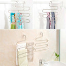 5 Pcs Pants Hangers Trousers S-type Stainless Steel 5 Layers Space Saver Cl Y2D3