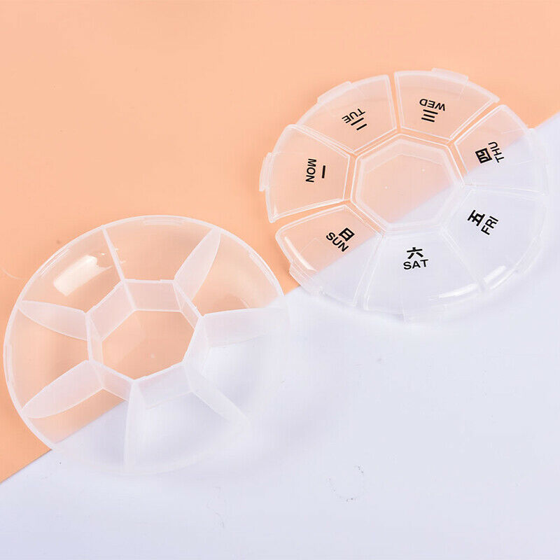 7 Day Pill Box Organizer Daily Weekly Tablet Reminder Travel Medicine Stor Hn