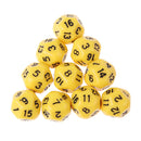 10pcs 16 Sided D16 14mm Acrylic Opaque Dice for Role Playing Game RPG Yellow