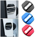 1pc Car Accessories Decor Stainless Steel Car Door Lock Protective Cover-Red