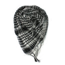 Unisex Women Men Checkered Arab Shemagh Black & White Grid Neck Keffiyeh LVV