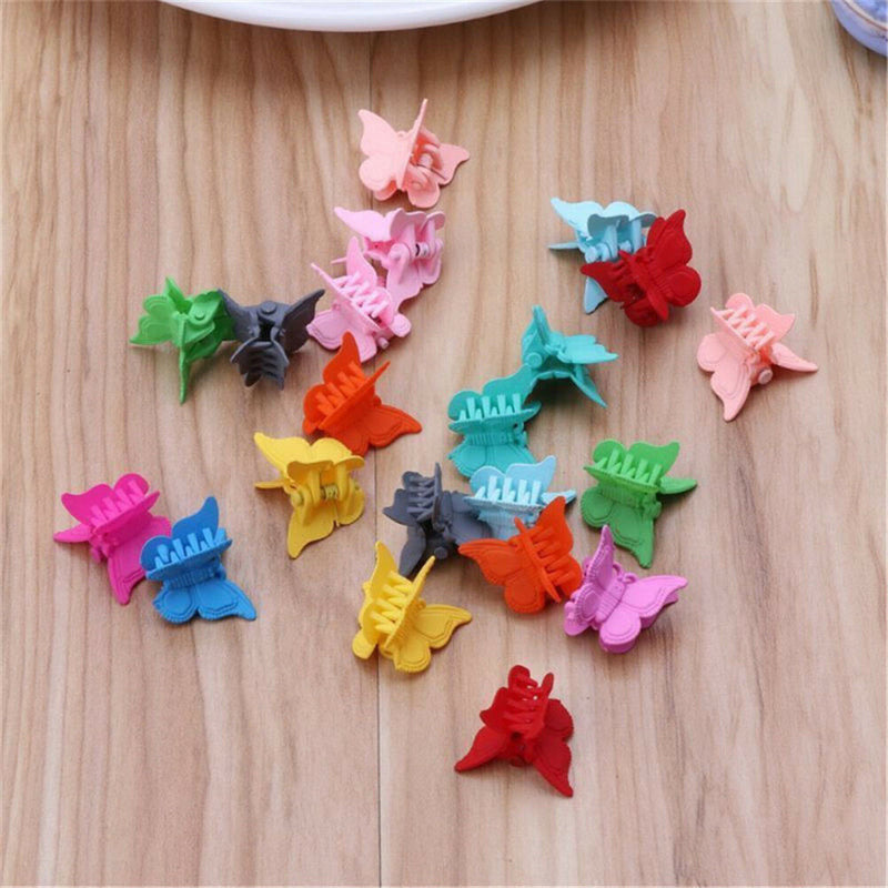 20PCS Mini Hair Claws Multi Colors Hair Clips Butterfly Shape Hair Clamps New