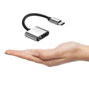 5X(2 in1 Type-C to 3.5mm Headphone Jack Adaptor/Connector Charger, EarphoneN5K9)