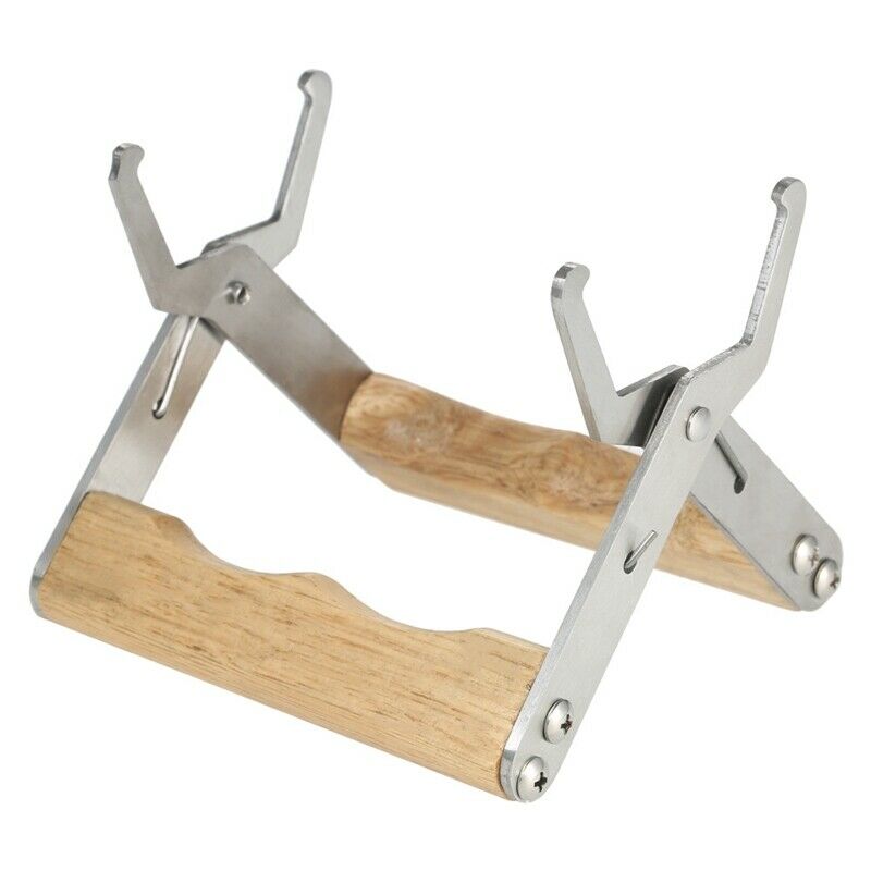 2PCS Frame Grip with Wooden Handle - Beekeeping Stainless Steel Holder, Lif