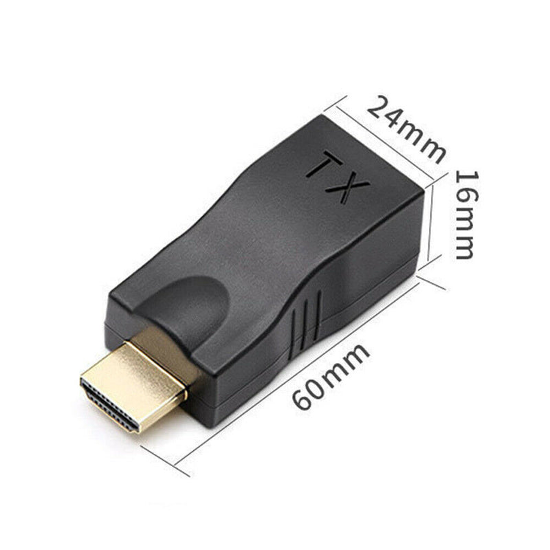 Fast Male to Female HDMI Extender Cat-5e/6 Cable Adapter For Transmission 1080P