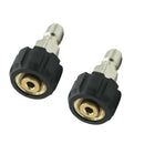 2PC Quick Release Adapter M22/14 To 1/4'' Male Pressure Washer Connector