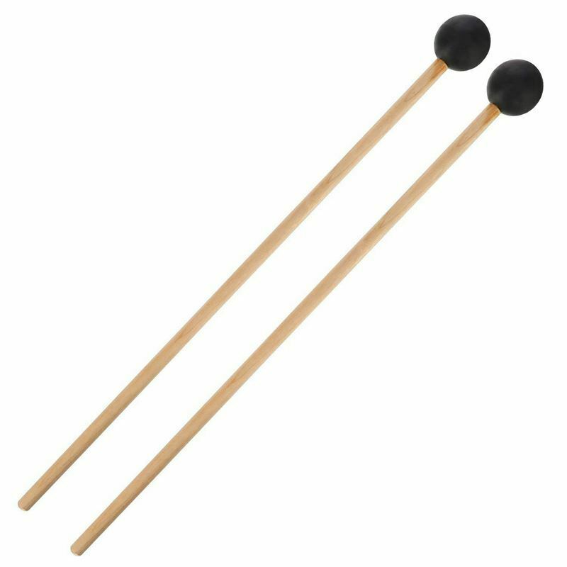 Bell Mallets Glockenspiel Sticks, Rubber Mallet Percussion with Wood Handle