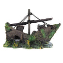 Fish Tank Decoration Cave Decor Sailing Boat Shipwreck Aquarium Sunk Ship Wreck