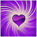 Purple Heart Full Round Drill Diamond Painting 5D DIY Canvas Wall Art Decor A