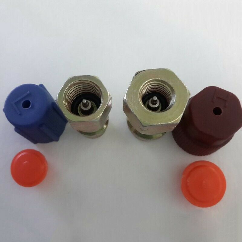 Retrofit 7/16 to 3/8 Conversion Adapter R12 to R134a High/Low AC Fitting
