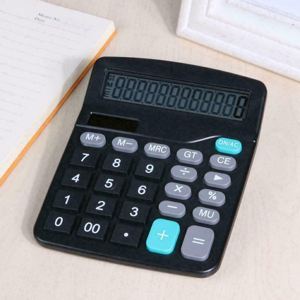 1* Solar Battery Desktop Calculator Basic 12 Digit Supplies Office Display L8W6