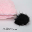 Cute Soft Plush Pencil Bag Stationery Cosmetic Pouch Student Supply (Pink) A