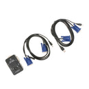 2 Port USB VGA KVM Switch with Cables Mouse Keyboard Monitor Plug & Play