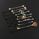 18pcs 14G Stainless Steel Industrial Barbell Earrings 38mm 1 1/2" Inch