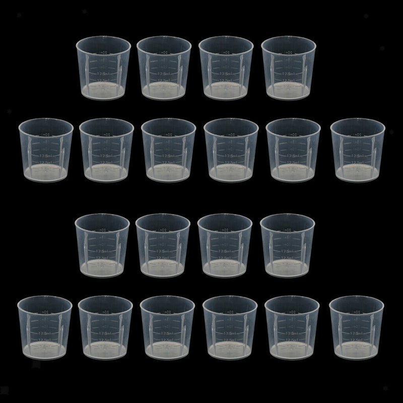 20pcs 20ml Plastic Mini Lab Cylinder Measuring Cup With Scale For Reptile