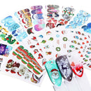 16 Sheets Nail Art Water Transfer Stickers Winter Christmas Decals Cover Colors