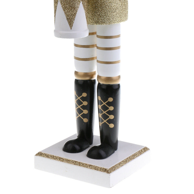 38cm Wooden Nutcracker Drummer Figures Ornaments for Shelves and Tables, Home