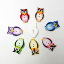 50pcs Owl Wooden Buttons Flatback Embellishments for Scrapbooking Sewing DIY