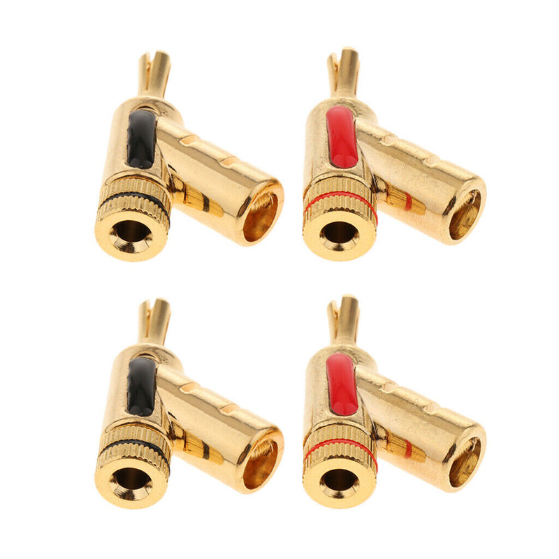 4pcs/Set 4mm Pure Copper Banana Plug Speaker Cable AMP Terminal Connectors