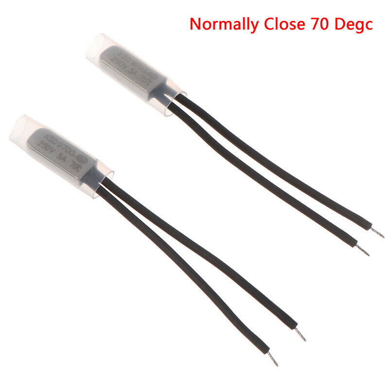 2 PCS Thermal Switch 70C Normally Closed 250V 5A Temperature Control Switc Gw