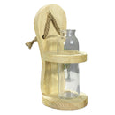 Hydroponic Plants Transparent Glass Vase Hanging Planter w/ Wooden Stand