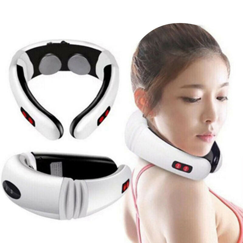 Electric Pulse Back and Neck Massager Far Infrared Heating Pain Relief HealtY6P6