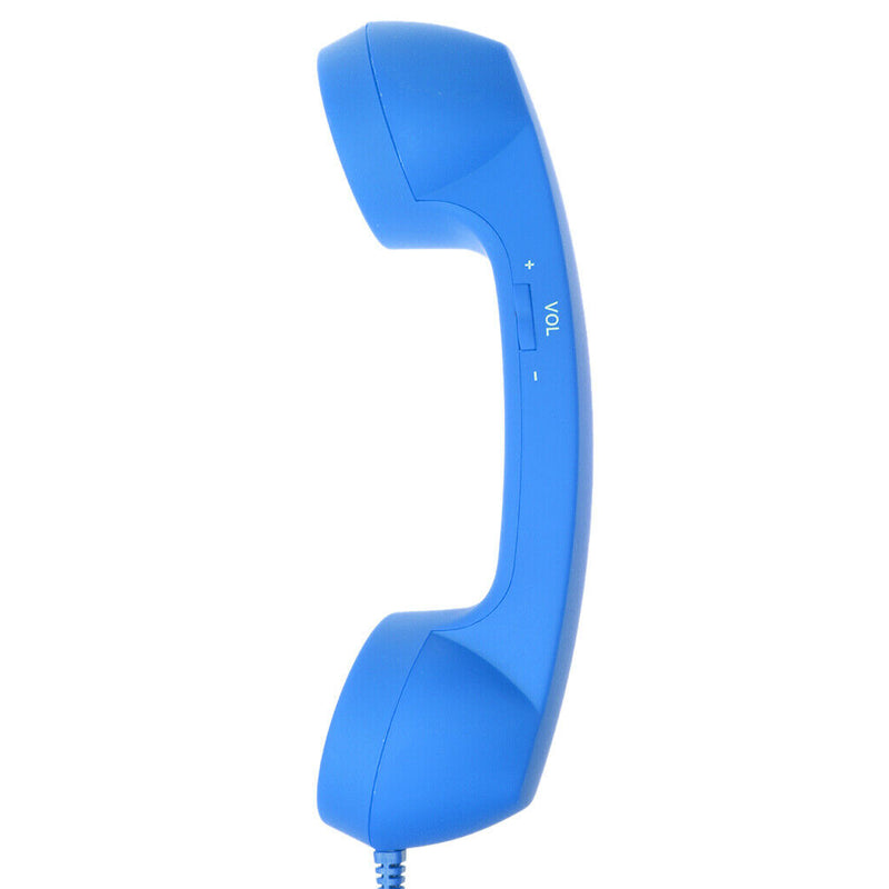 3.5mm Mic Retro Cell Telephone Handset Phone Classic Receiver Pink+Blue