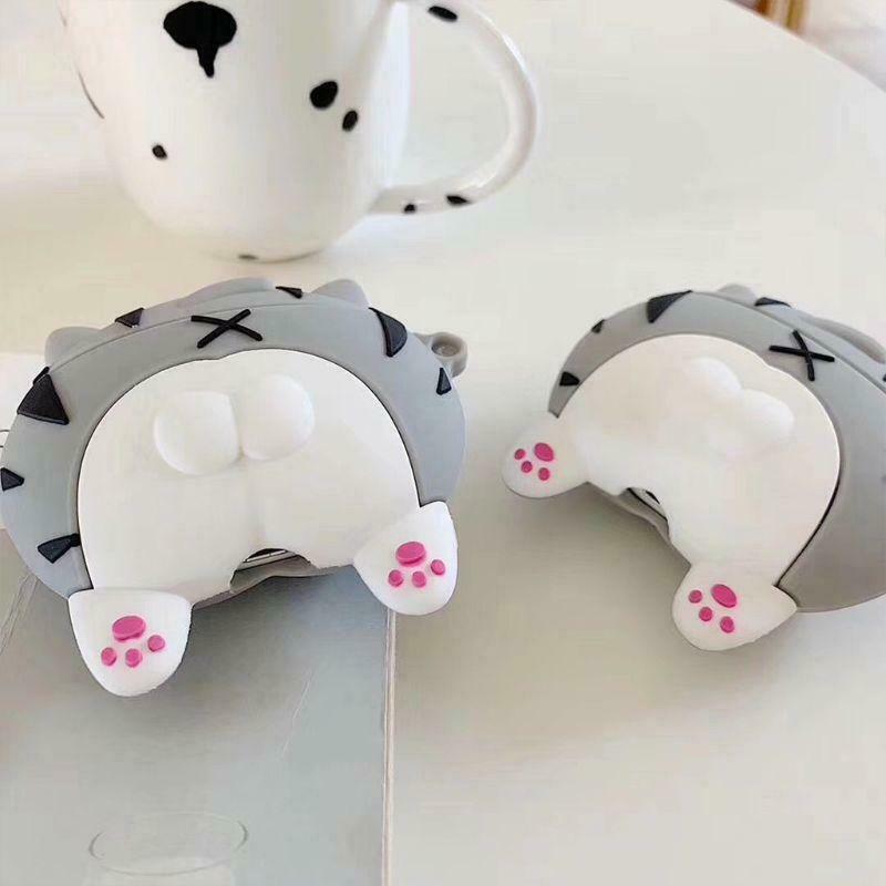 Cute Kitten Pattern Case Silicone Protective Cover for Airpods 1/2 Charging Box