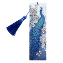 DIY Special Shape Diamond Painting Leather Tassel Peacock Bookmark Crafts A