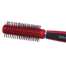 Red Black Plastic Anti-Slip Round Hair Brush Wave Hair Comb 9 inchLong S3K1