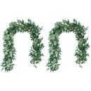 6.5-Foot Artificial Eucalyptus Garland and 6-Foot Willow Vine Branches Leaf