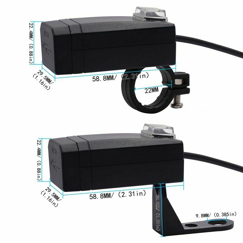 Motorcycle Handlebar Usb Charger Qc3.0 Moto Charger Car Waterproof Large Po M7Q6