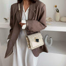 Fashion Woolen Messenger Bags Women Leather Retro Shoulder Handbag (White) A