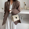 Fashion Woolen Messenger Bags Women Leather Retro Shoulder Handbag (White) A