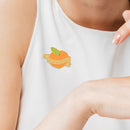 Cartoon Peach Fruit Brooch Women Men Enamel Badges Clothes Collar Lapel Pin