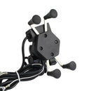 Motorcycle X Type Mobile Phone Metal Holder with 2A USB Charger Rearview Mirror