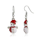 Christmas Ornament Cartoon Cute Snowman Drop Earrings Ear Hook Jewelry Gift